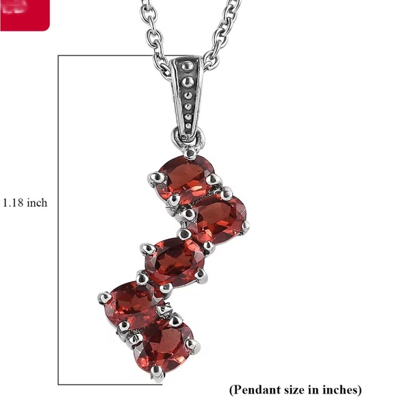 Gorgeous Mozambique Garnet Pendant Necklace - Picture 7 of 7